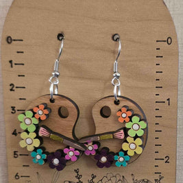 Artist Earring/Paint Palette/ Hypoallergenic/ Maple