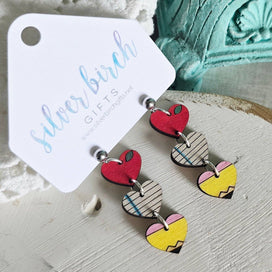 School Days dangle heart earrings