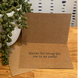 Funny Friend Card 'Friendship Like Peeing In Your Pants'