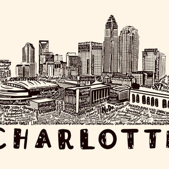 Charlotte Art Print, Charlotte NC Decor, North Carolina Art