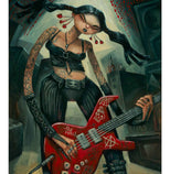 Punk rock Girl, guitar player, art print, woman power