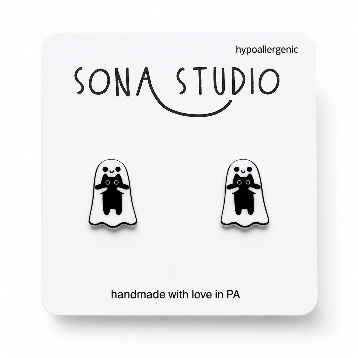 Ghost and Kitty Earrings