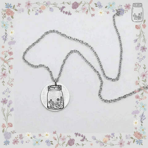 Mason Jar Terrarium pendant necklace