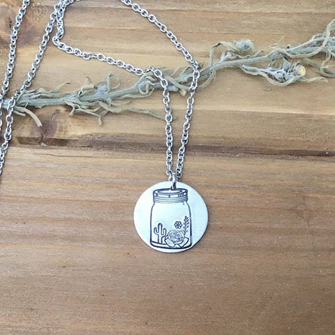 Mason Jar Terrarium pendant necklace