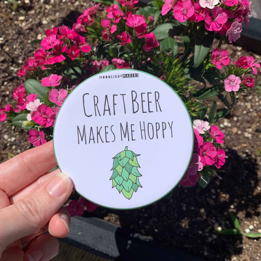 Craft Beer Makes Me Hoppy - Coasters - CLOSEOUT SALE