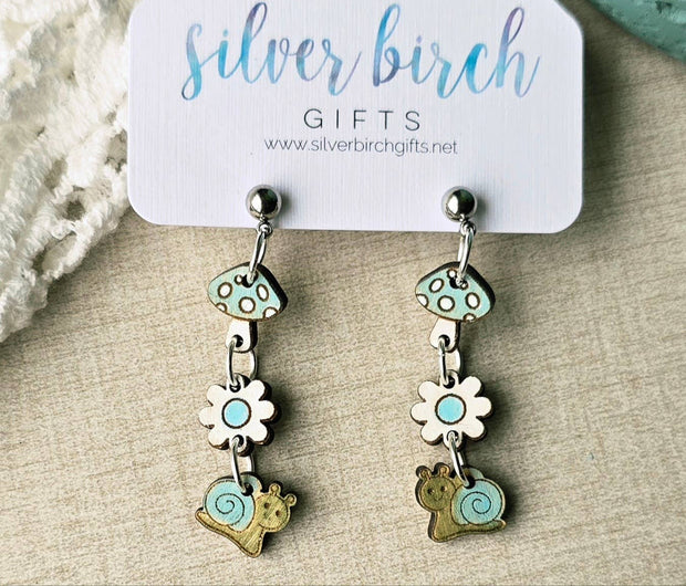 Cottage Core Wood Earrings