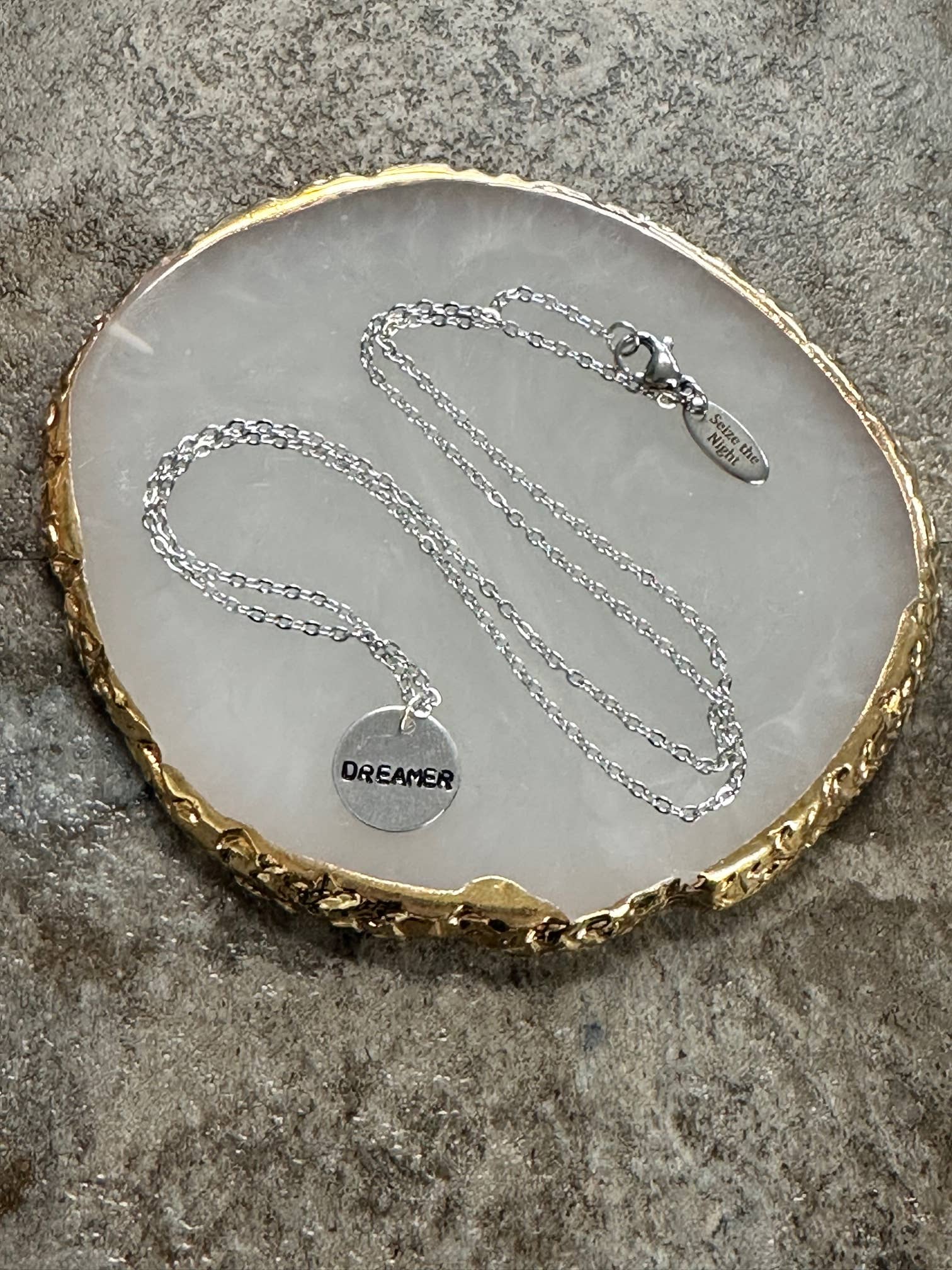 Dreamer - Hand Stamped Necklace