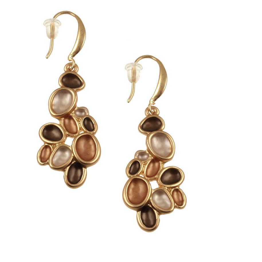Origin Jewelry - Satori Coral Earrings - Blue; Grey/Gold/White; Coffee; Multi: Gold Coffee