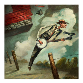 Groundspeed, banjo art print, Folk music