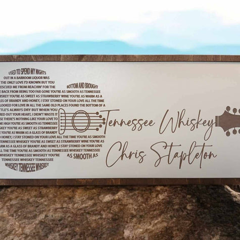 Tennessee Whiskey Laser Engraved Framed Print