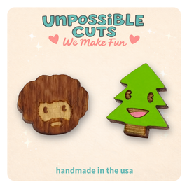 Painter & Happy Little Tree Stud Earrings – Artist Gift