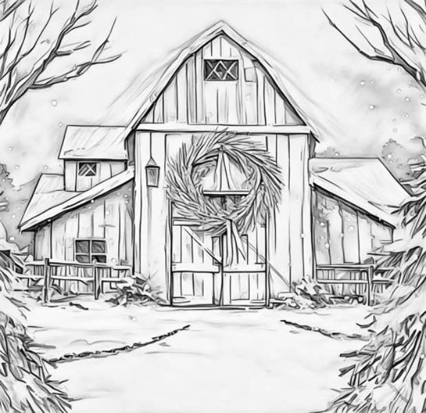 Cozy Winter Barn DIY Painting Art Kit