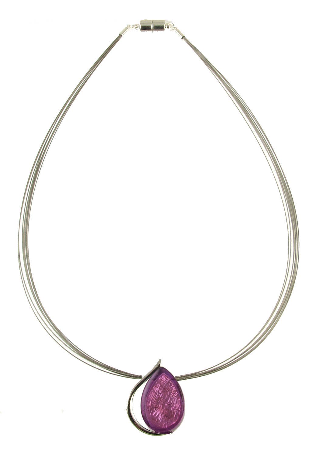 Origin Jewelry - Teardrop shape sapphire blue resin and shell earring: Light Blue