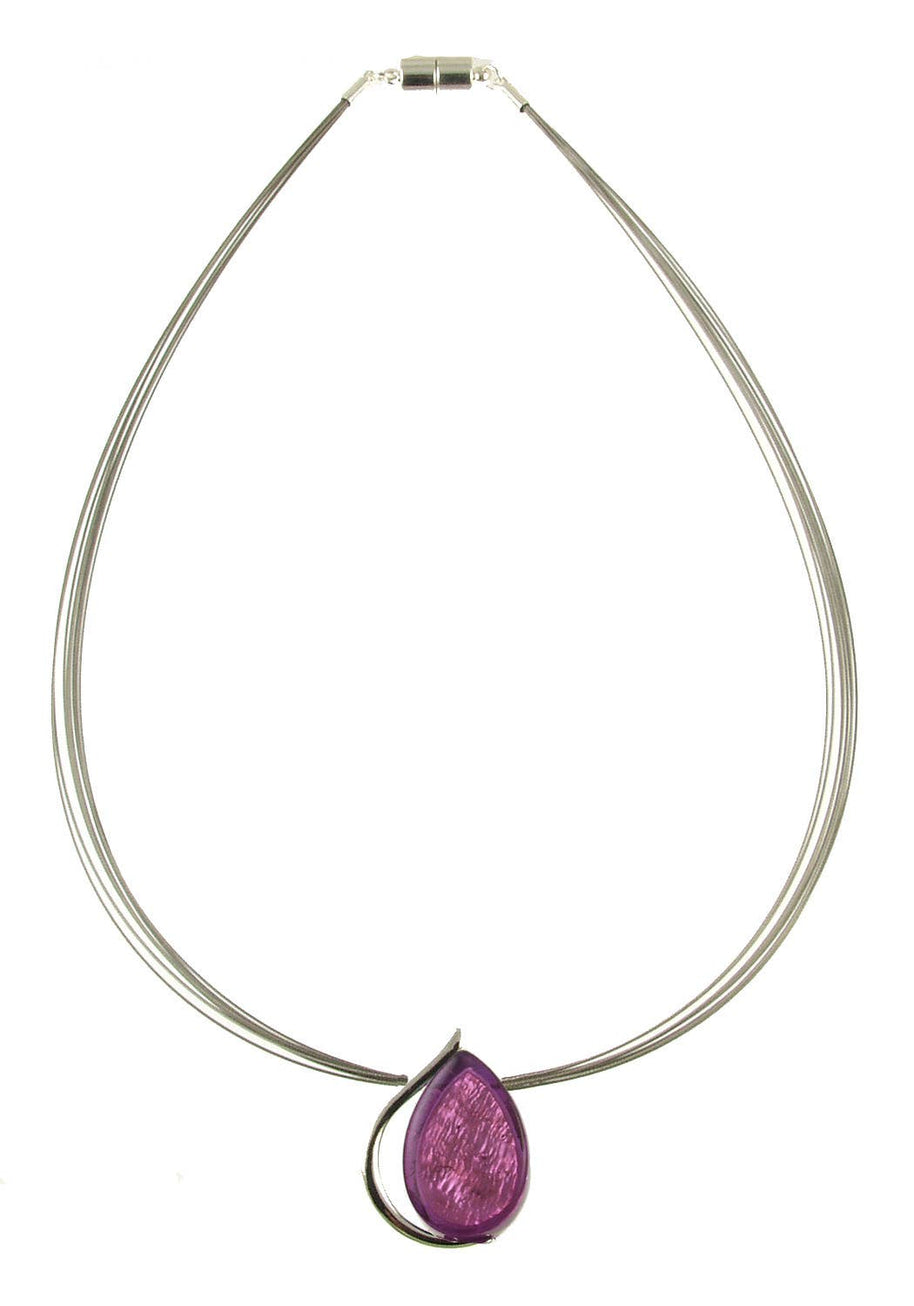 Origin Jewelry - Teardrop shape sapphire blue resin and shell earring: Light Blue