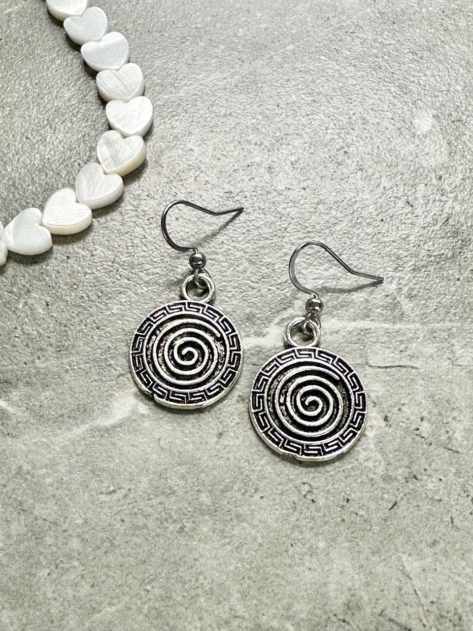 Silver Spiral Earrings