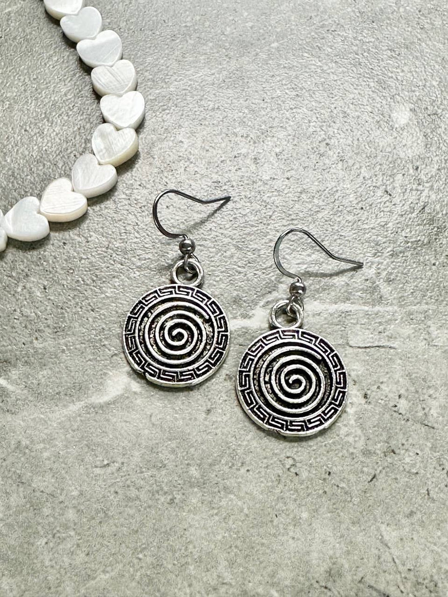 Silver Spiral Earrings