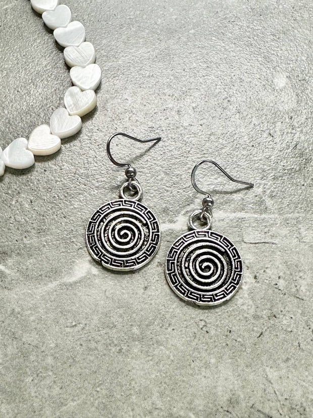 Silver Spiral Earrings
