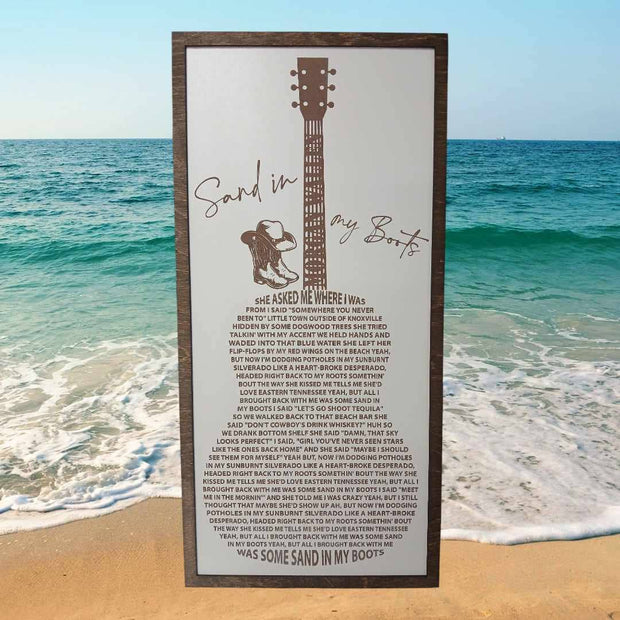 Morgan Wallen, Sand in My Boots Laser Engraved Framed Print