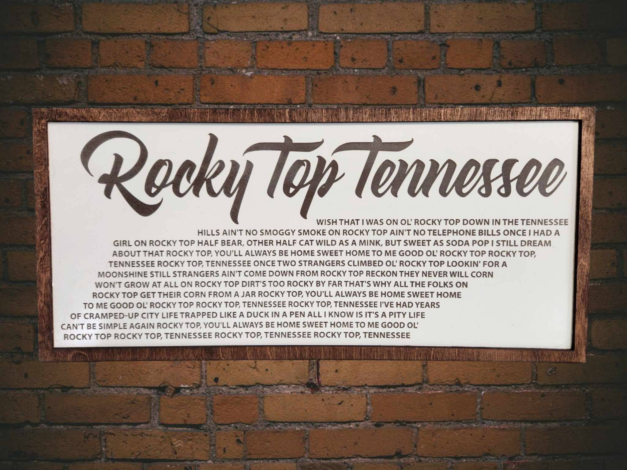 Rocky Top Tennessee Laser Engraved Framed Print