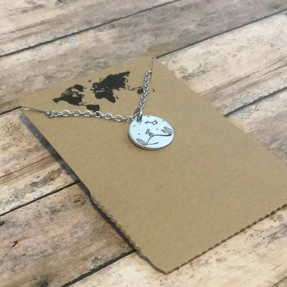 Stargazer telescope charm necklace