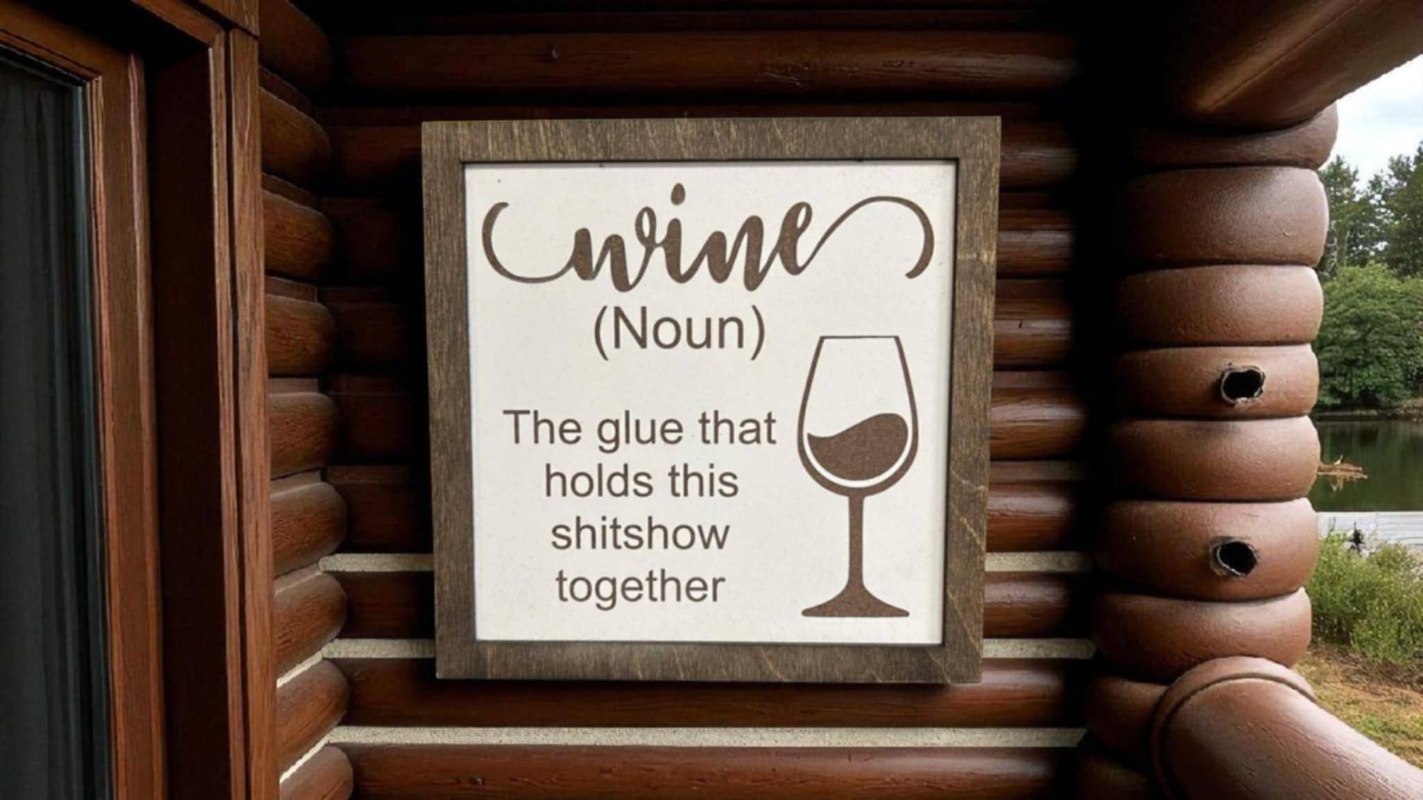 Wine (noun) - Laser Engraved Framed Sign