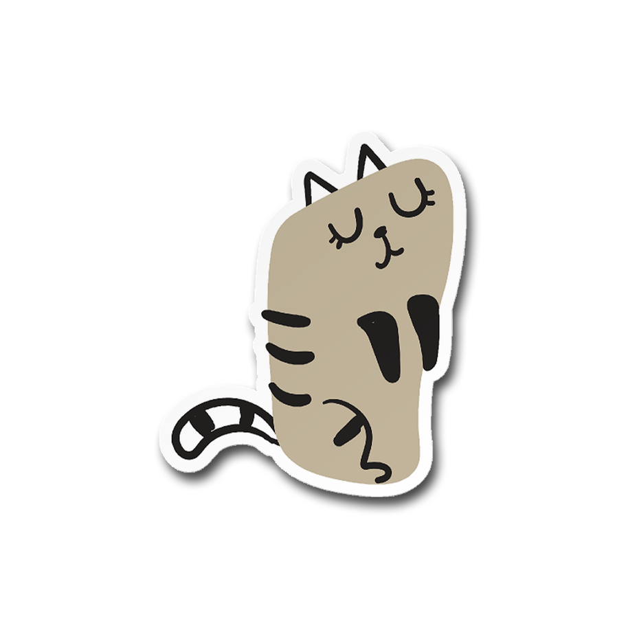 Cat Doodle #2 Cute Sticker Vinyl Decal: 3"