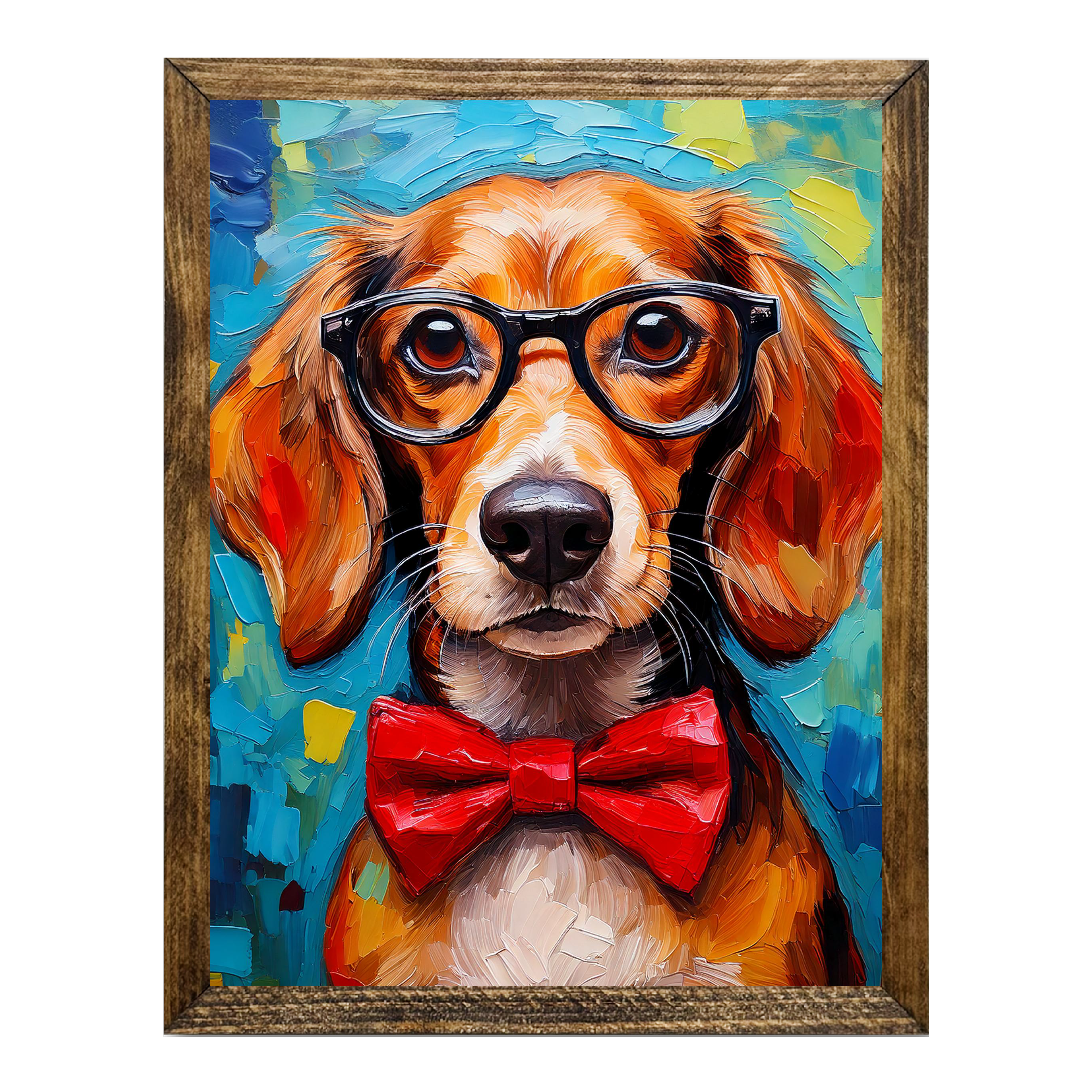 RED DACHSHUND WITH GLASSES: 9