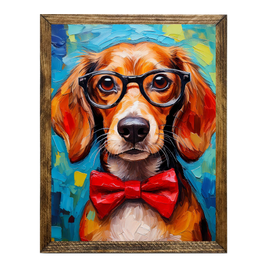 RED DACHSHUND WITH GLASSES: 9