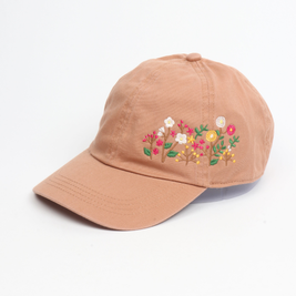 Flowers Side Embroidery Cotton Baseball Cap