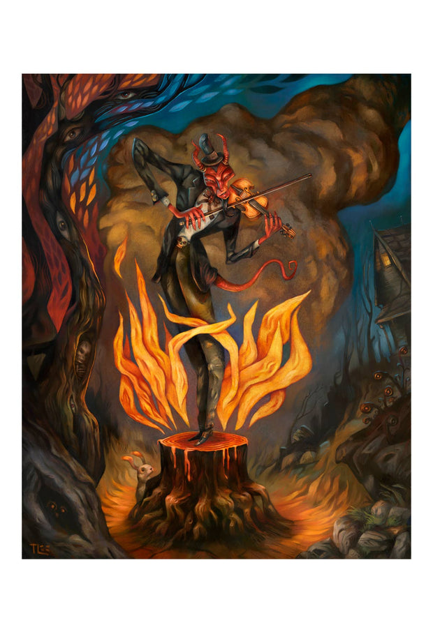 Devil went down to Georgia, art print, fiddle, music