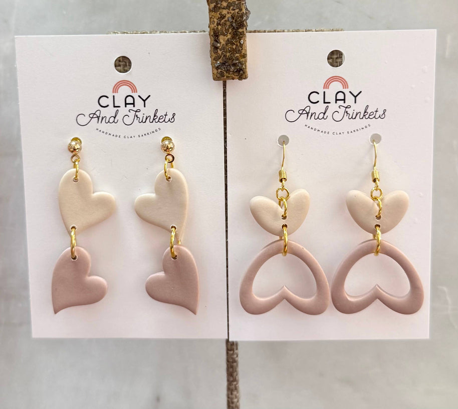 Open Heart / Heart Dangle Earrings