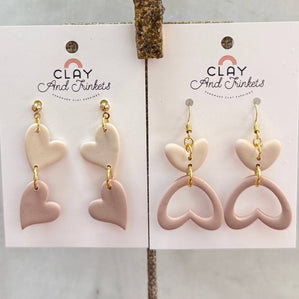 Open Heart / Heart Dangle Earrings