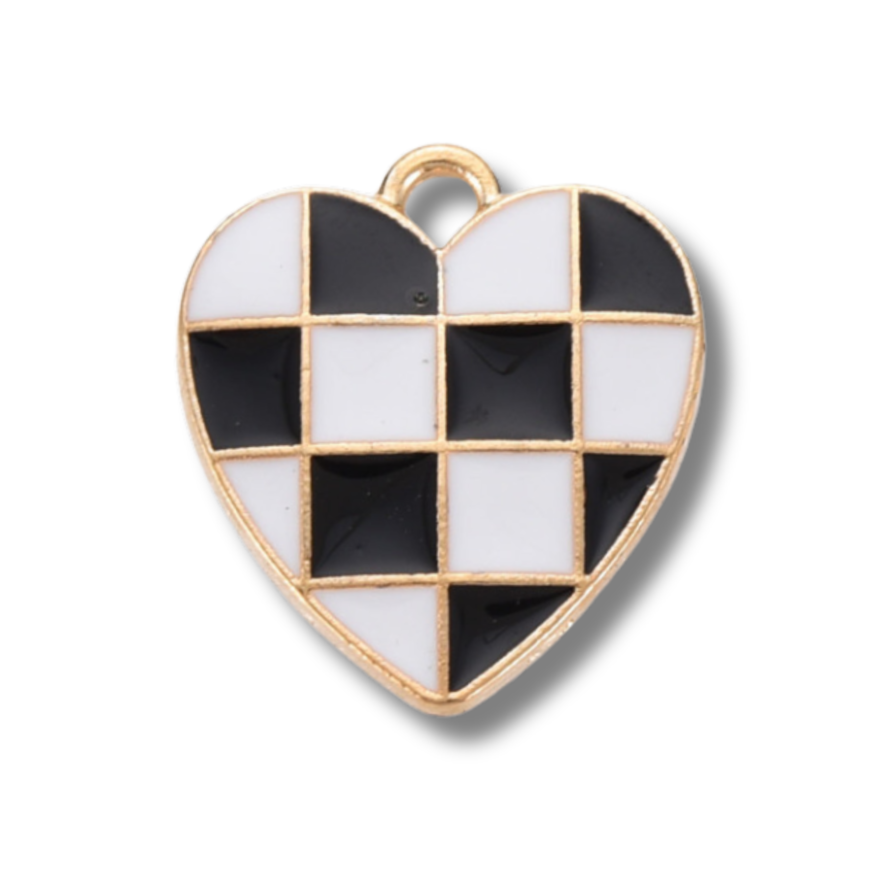 Love, Paige Designs - Heart Checkered Gold Charm