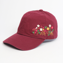 Flowers Side Embroidery Cotton Baseball Cap