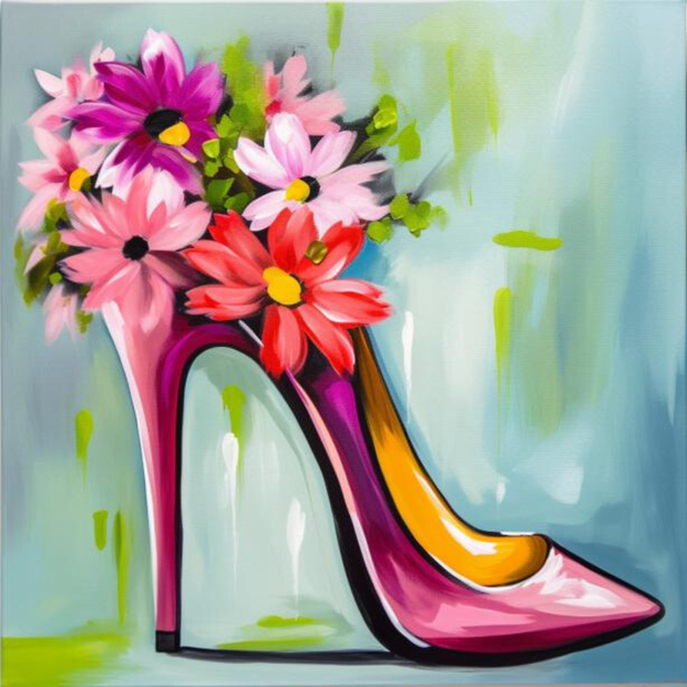 Floral Stiletto DIY Painting Art Kit