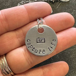 Capture Life - Hand Stamped Necklace