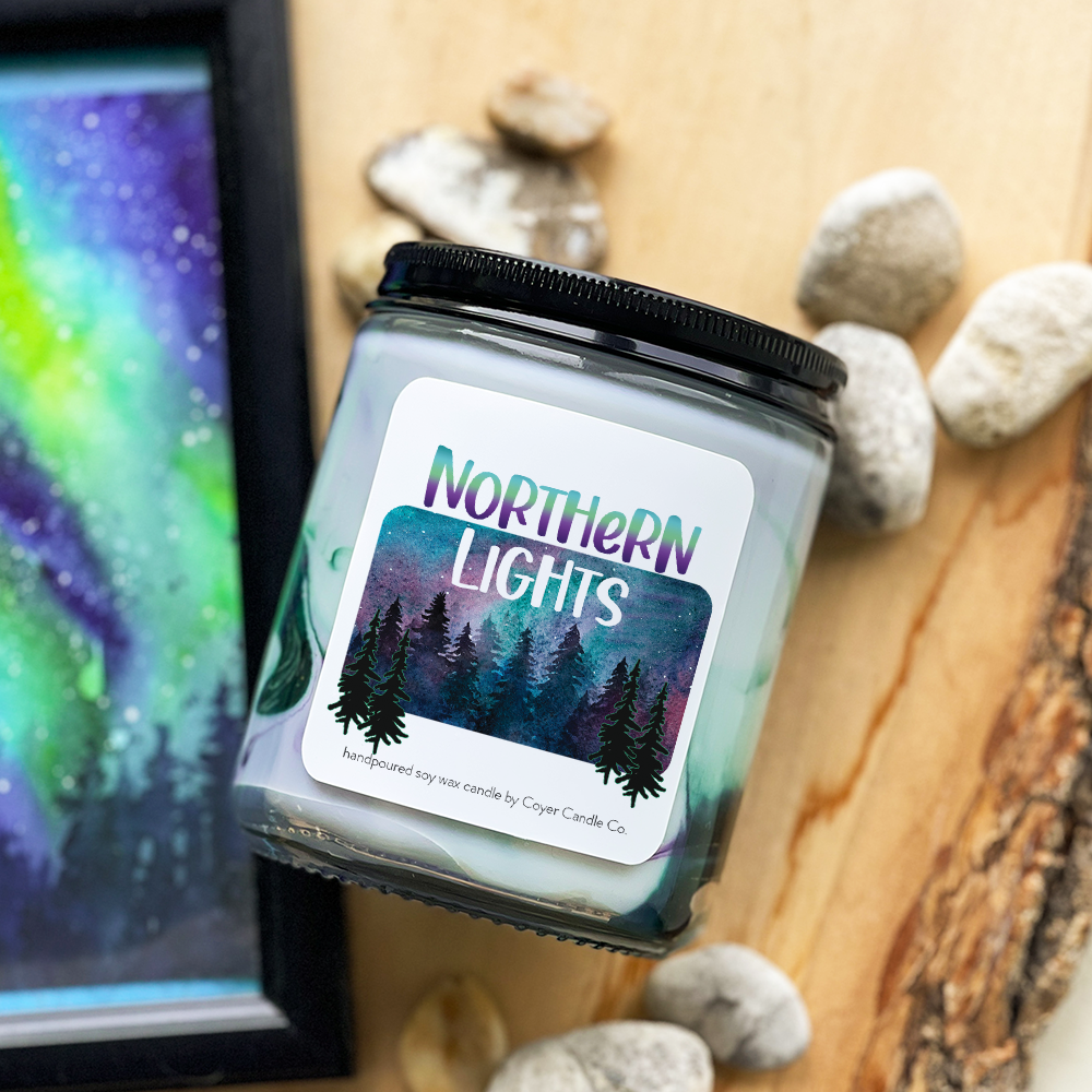 9 oz Jar Candle - Northern Lights Swirled Candle