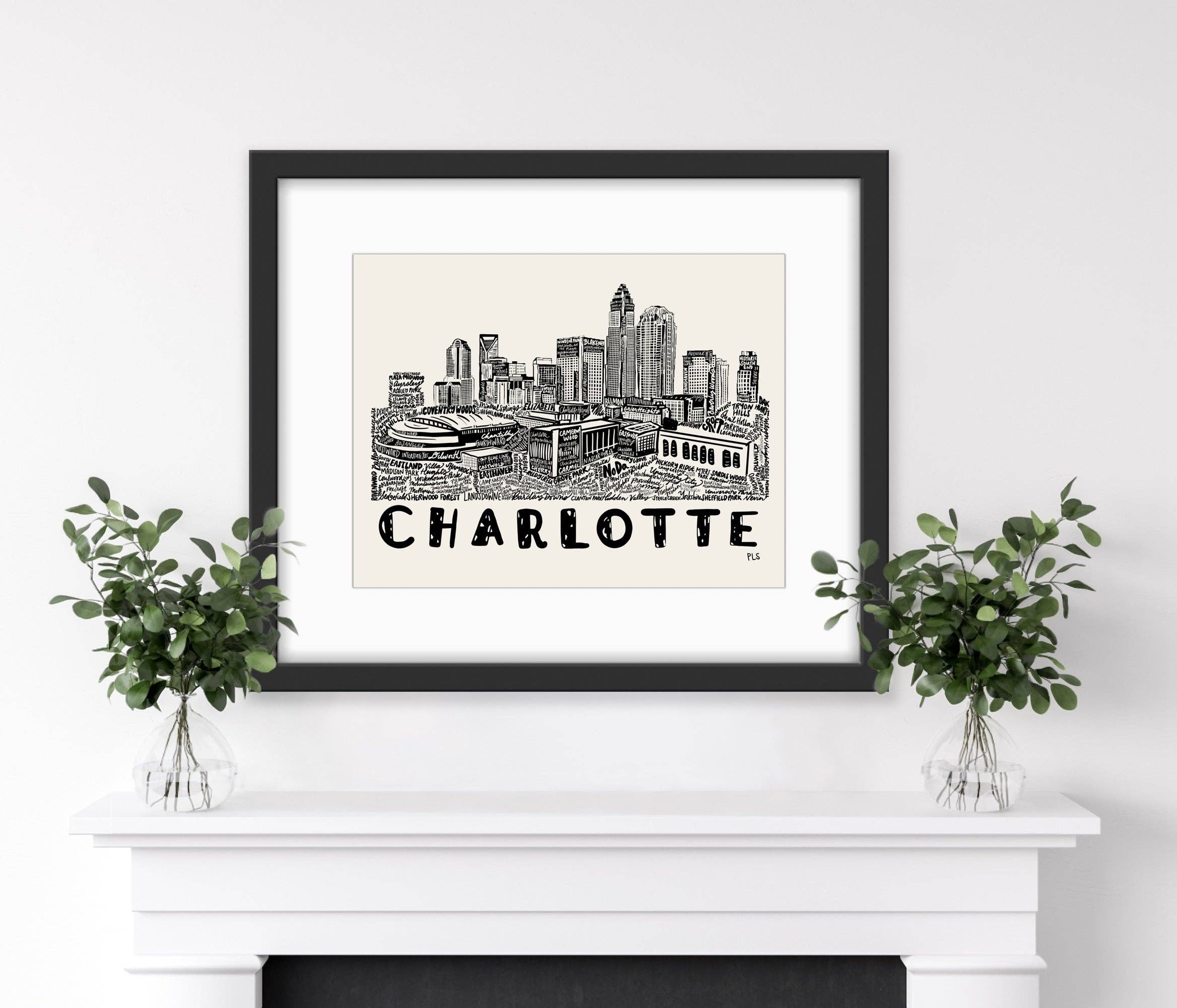 Charlotte Art Print, Charlotte NC Decor, North Carolina Art