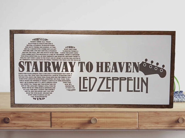 Led Zeppelin Laser Engraved Framed Print