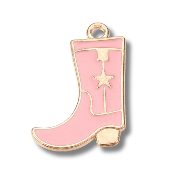 Love, Paige Designs - Cowboy Boot Star Pink Charm