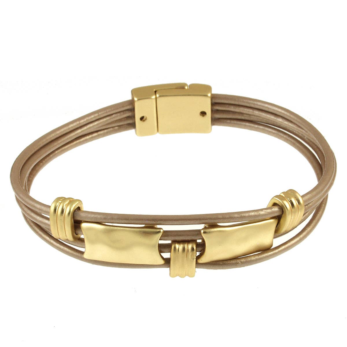 Origin Jewelry - Antique silver and gold tone Bar Brac. with magnetic clasp: Silver Navy