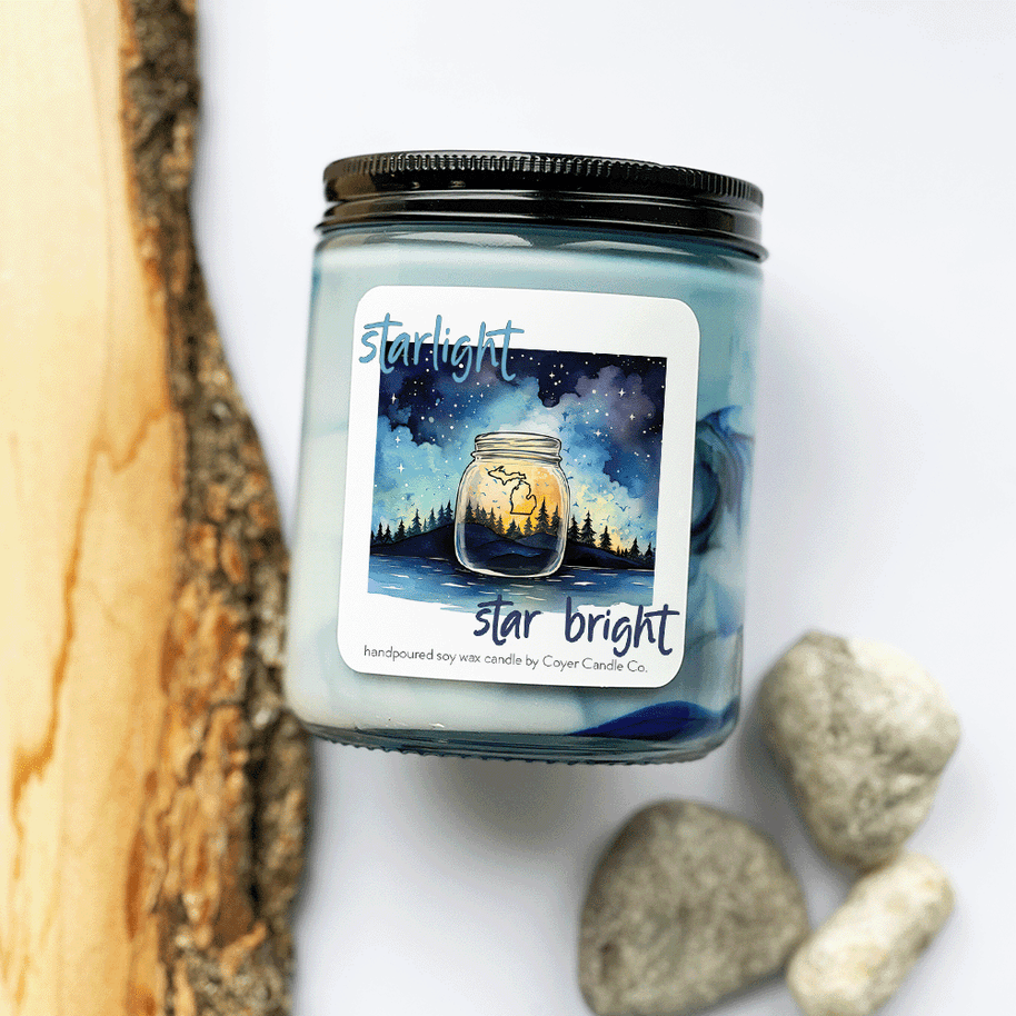 9 oz Jar Candle - Starlight Star Bright "North Carolina" Swirled Candle