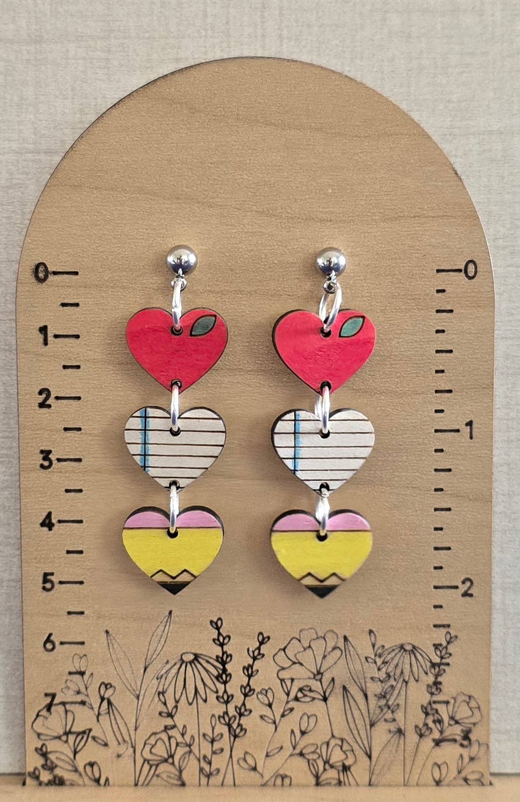 School Days dangle heart earrings