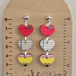 School Days dangle heart earrings