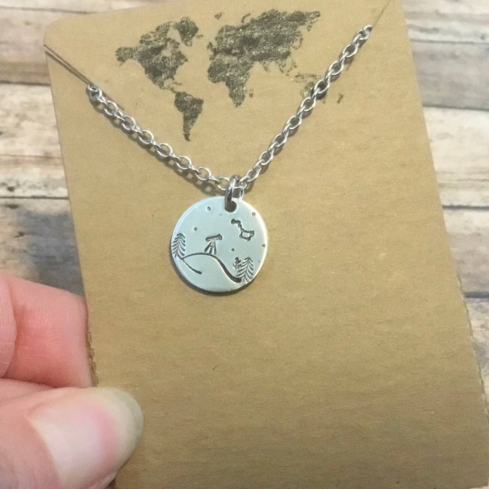 Stargazer telescope charm necklace