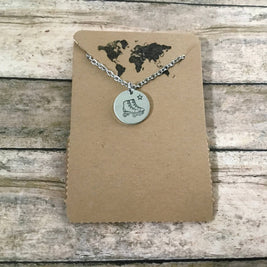 Retro roller skates charm necklace