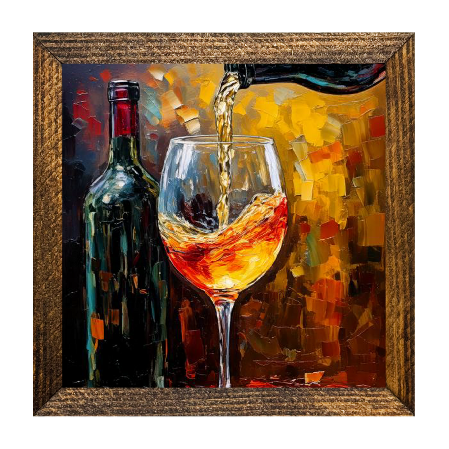 POURING A GLASS OF WHITE: 9"x9"