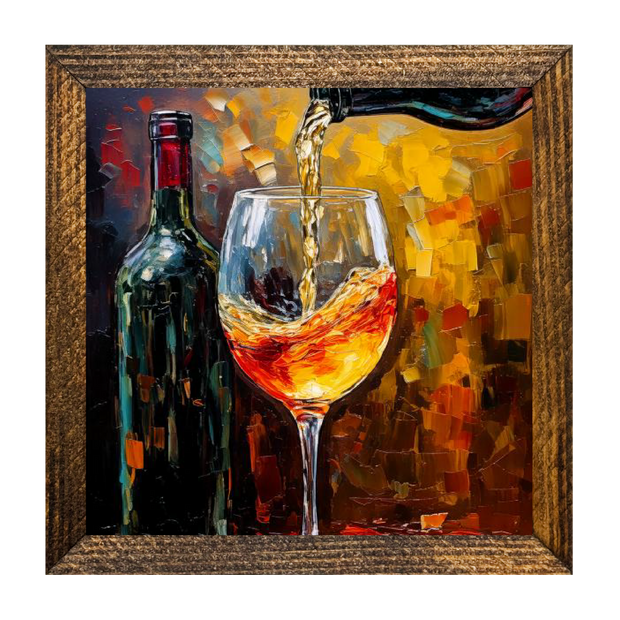 POURING A GLASS OF WHITE: 9"x9"