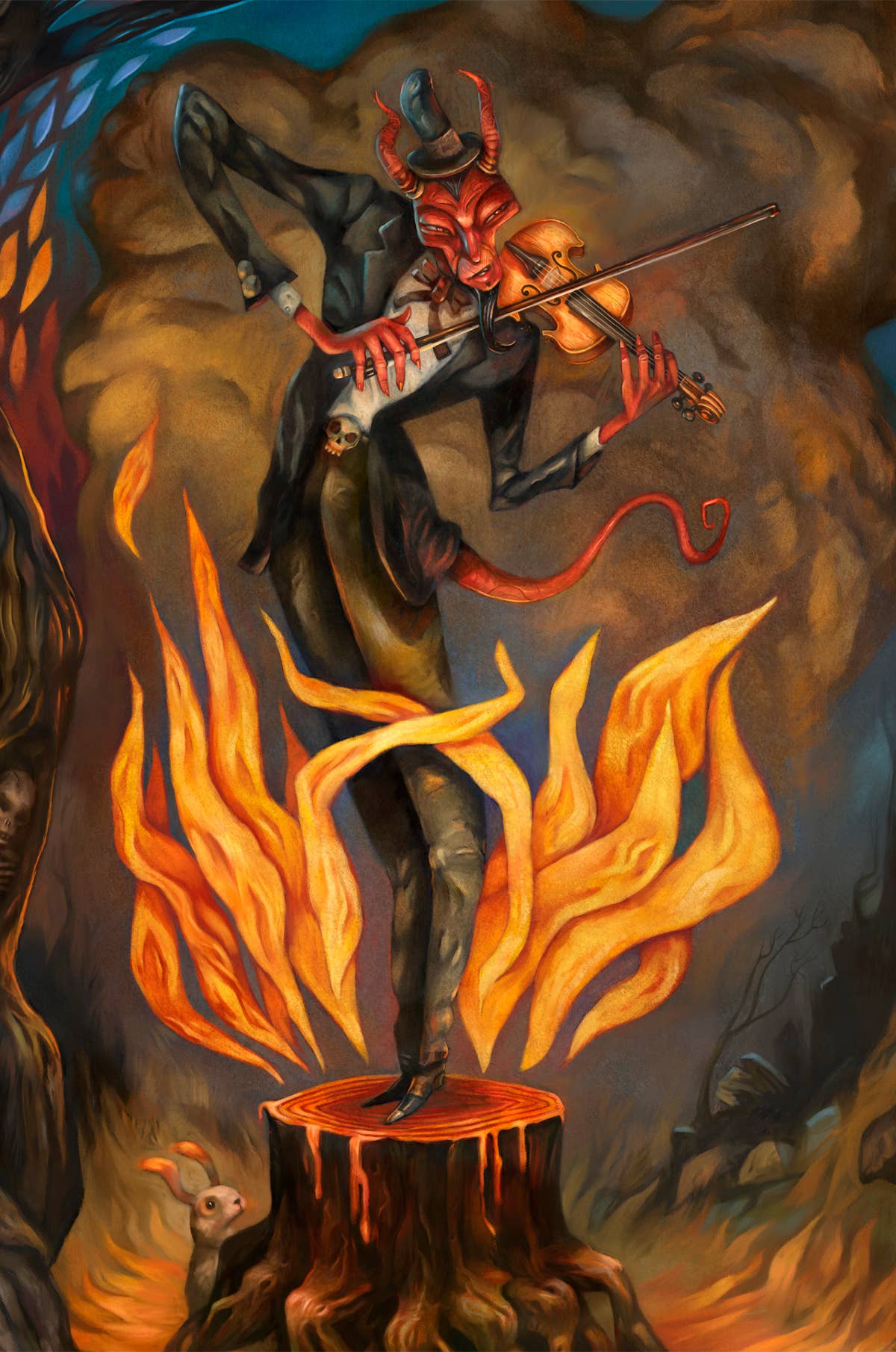 Devil went down to Georgia, art print, fiddle, music