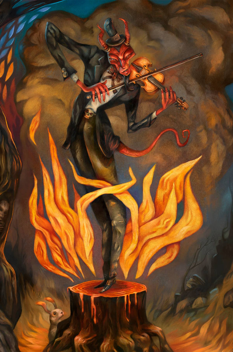 Devil went down to Georgia, art print, fiddle, music